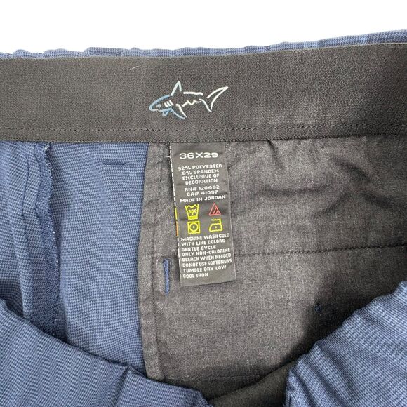 Greg Norman Everbest Mini Grid Check Performance Golf Pants Navy Stretch 36x29 - Picture 4 of 11